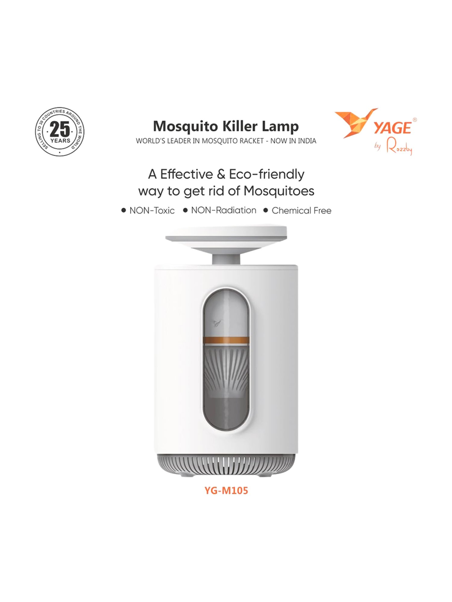 Yage by Rozzby YGM105 Mosquito Killer Lamp with Timer Mosquito Control (White)
