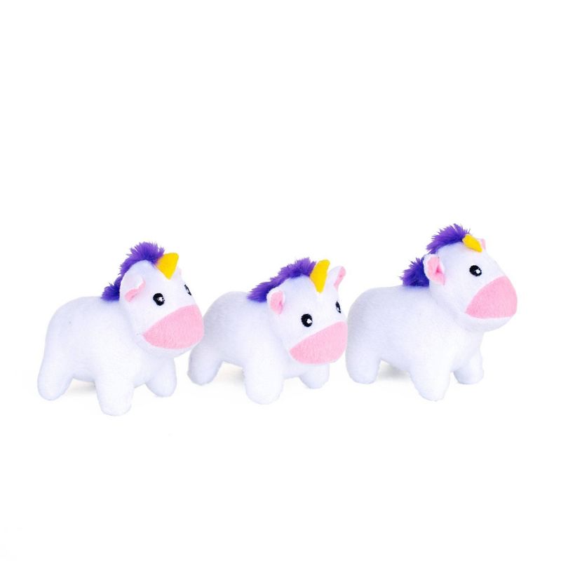 ZippyPaws Burrow Unicorns in Rainbow Dog Toy