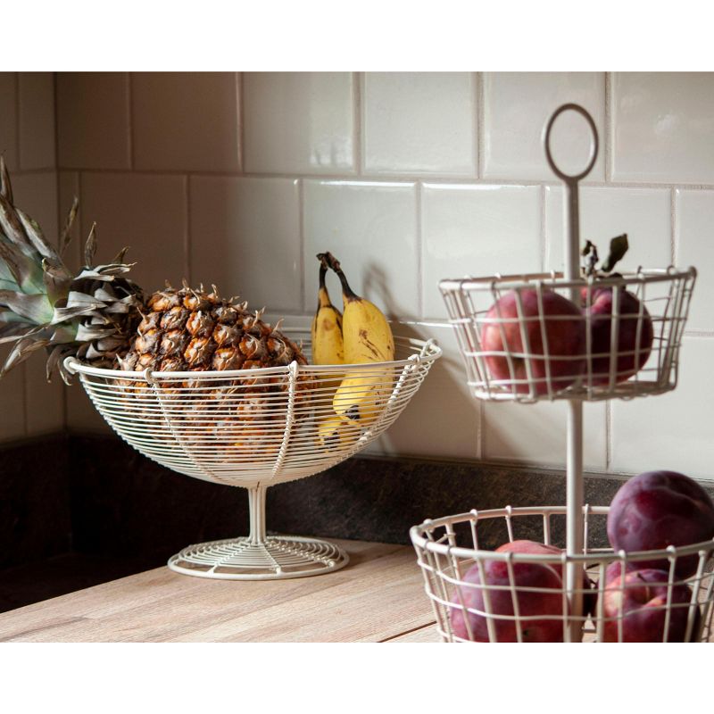 White Metal Fruit Basket - Foreside Home & Garden