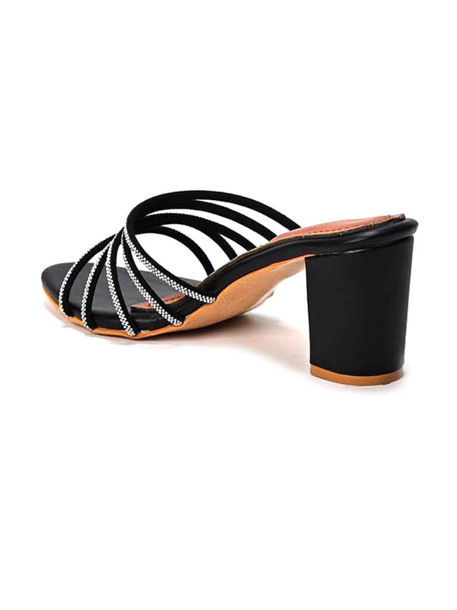 Scentra Women's Black Casual Sandals