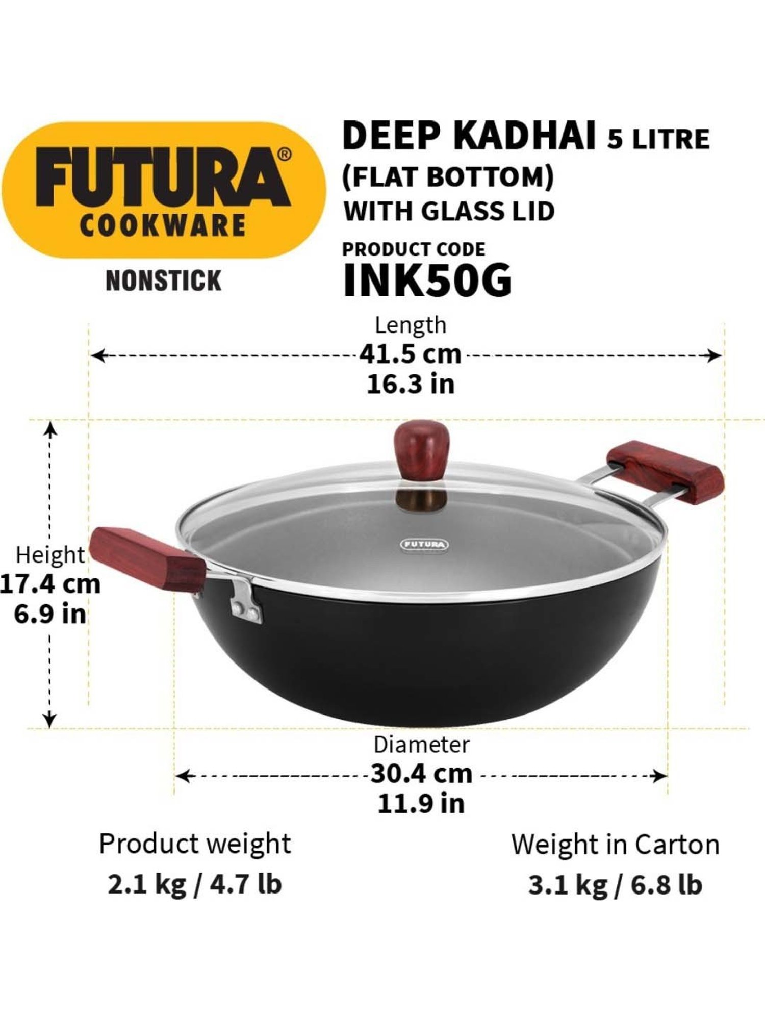 ALLO Silver Stainless Steel Induction Friendly Triply Kadhai (3 L)