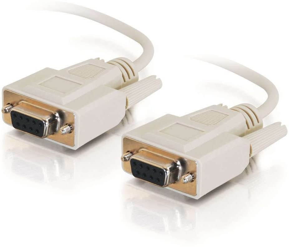 C2G 10480 DB9 F/F Serial RS232 Null Modem Cable, Beige (1 Foot, 0.30 Meters)