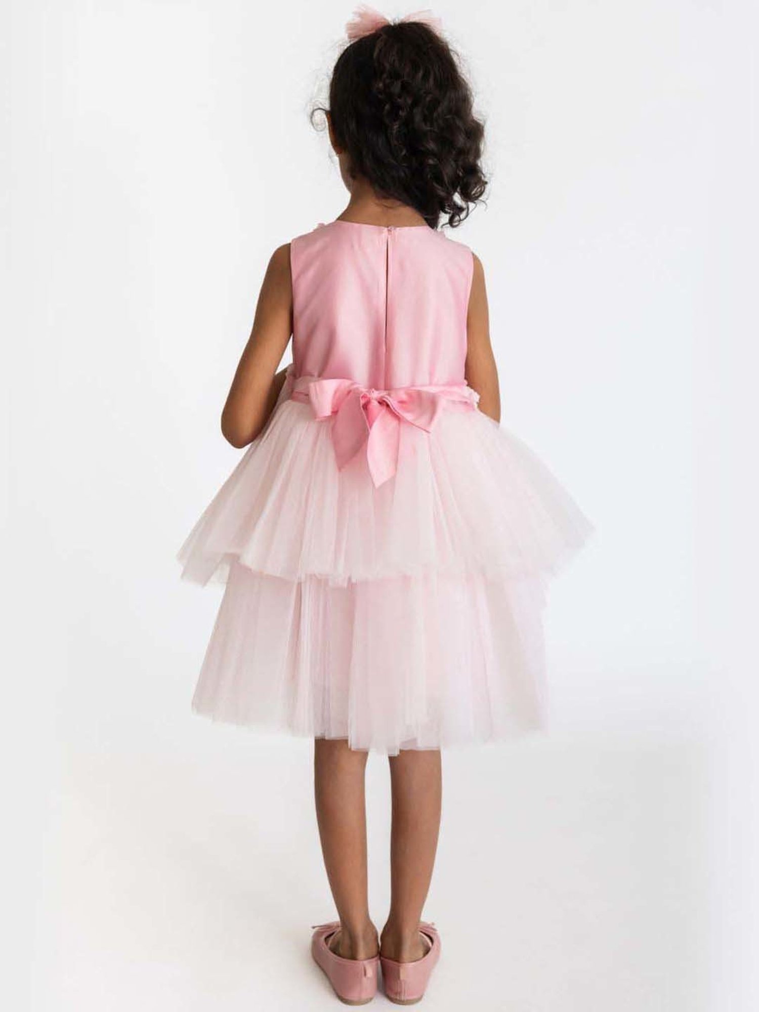 A Little Fable Pink & White Applique Dress