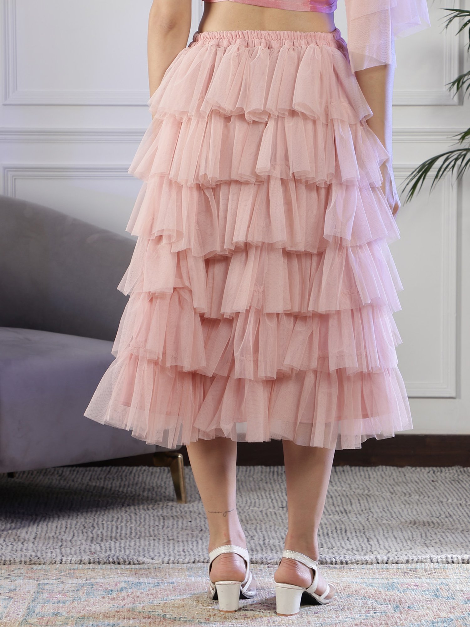 NEUDIS Light Pink Midi Skirt