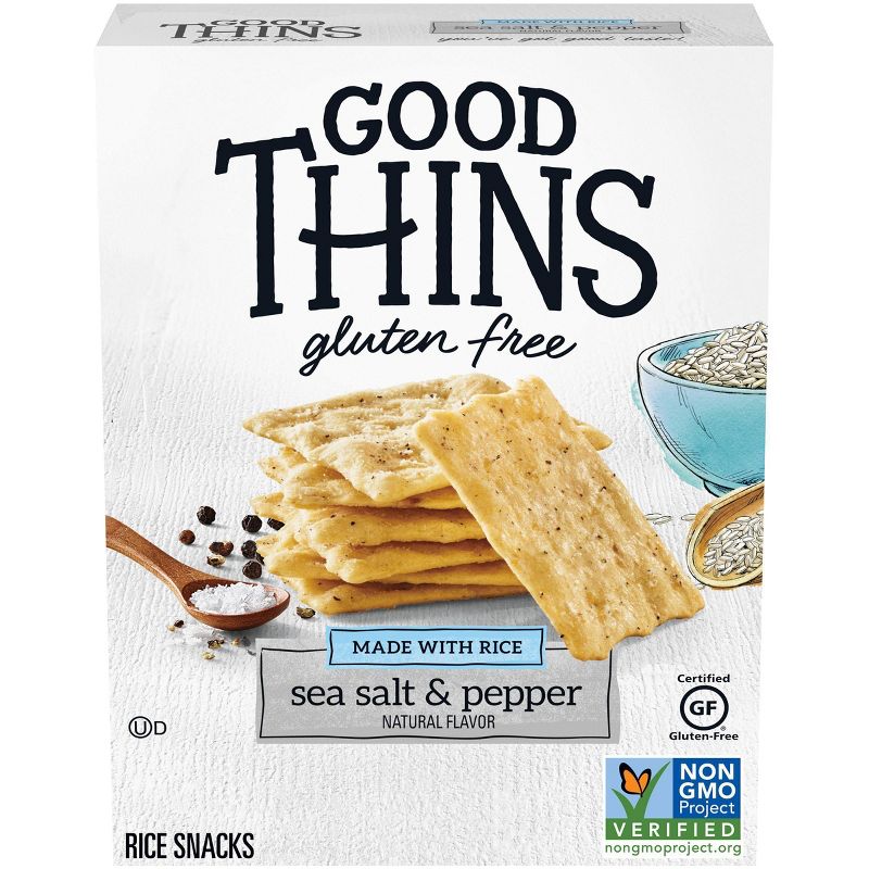 Good Thins Sea Salt & Pepper Rice Snacks Gluten Free Crackers - 3.5oz