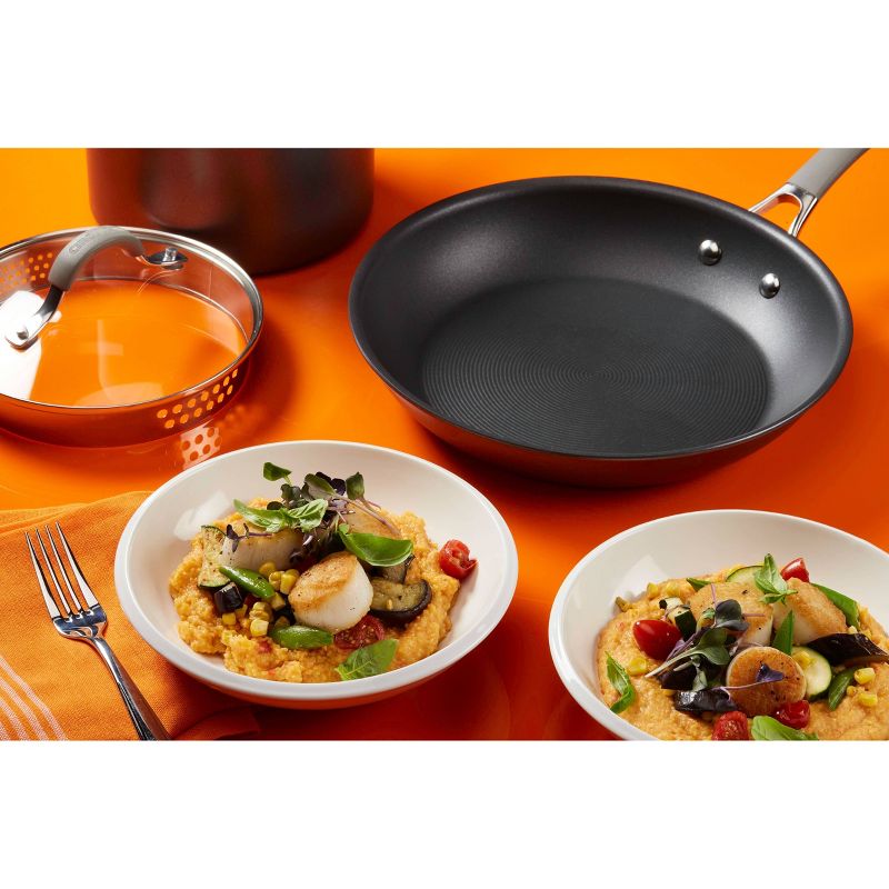 Circulon Elementum 2pc Hard Anodized Aluminum Frying Pan Set Gray