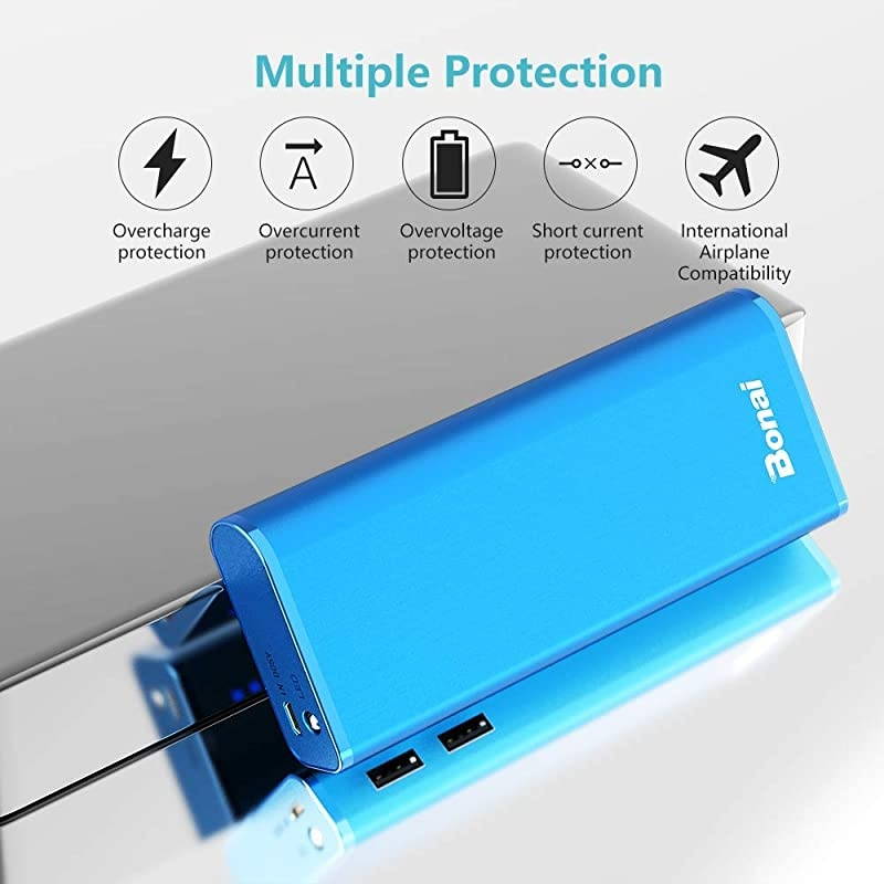 Portable Charger 10000mAh,  USB Power Bank External Battery Pack with Flashlight Compatible with iPhone XR 8 Plus X iPad Samsung Galaxy S8 Note 8 Smartphones Tablet (Black) [Upgraded 2021]
