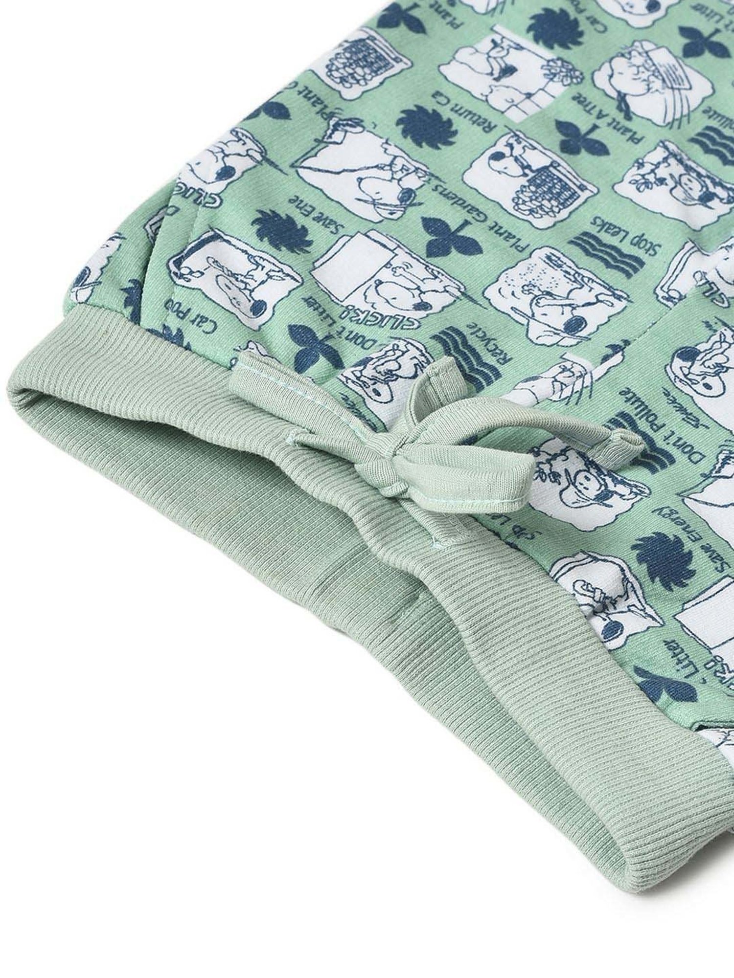MiArcus Kids Green & White Cotton Printed Full Sleeves Sweatshirt Set