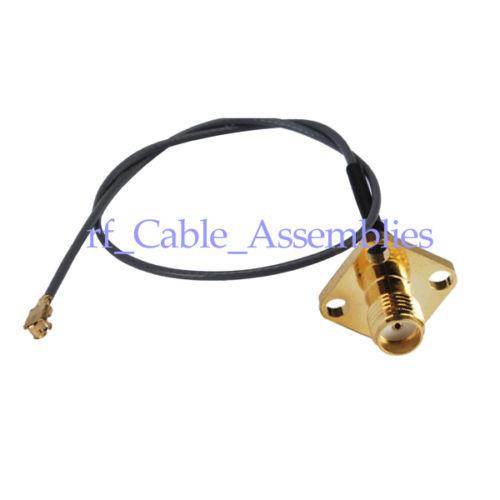 1pcs IPX U.FL to SMA jack female with flange 4 hole straight pigtail cable 1.37mm 30cm for Wireless LAN Devices