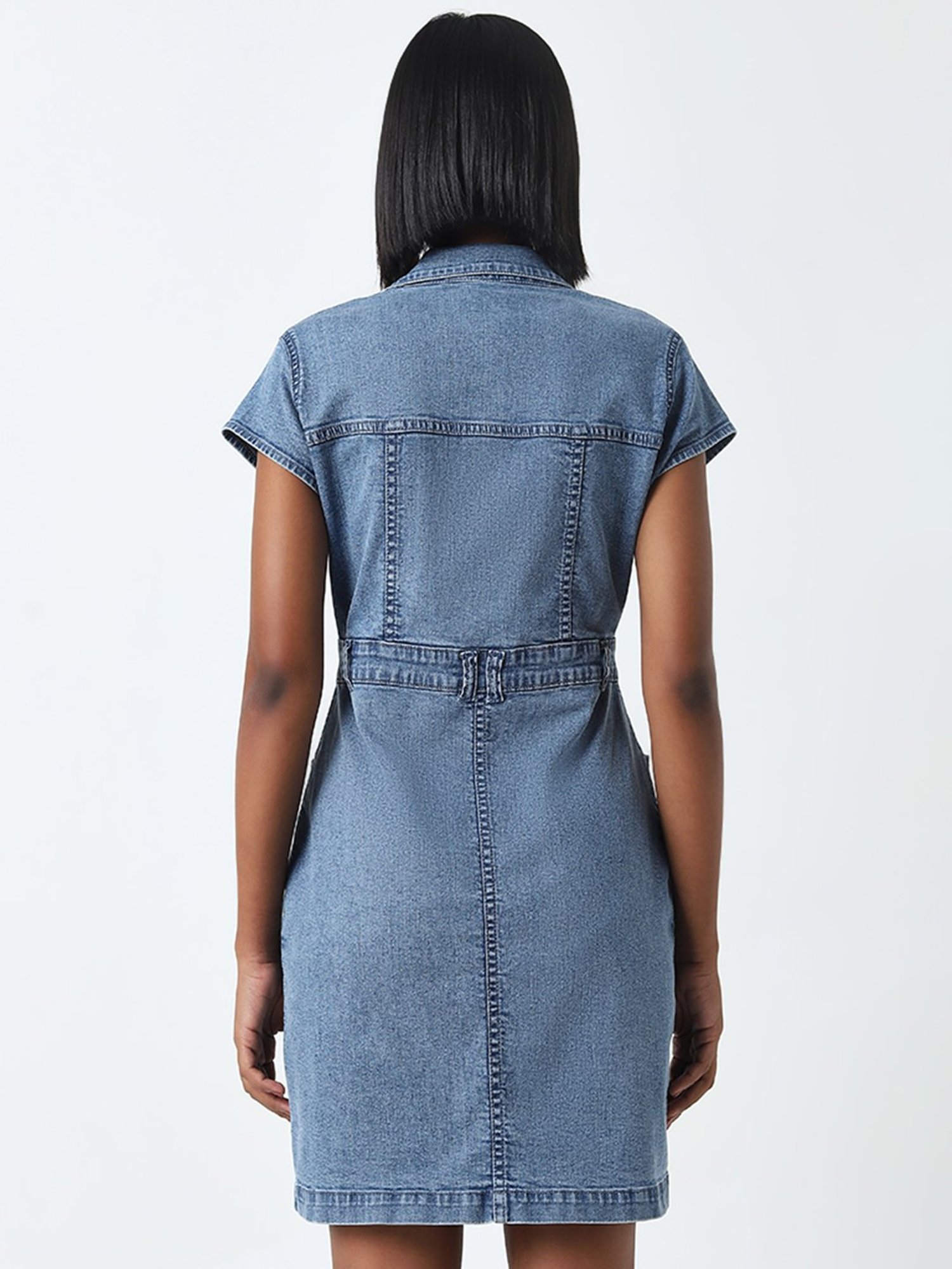 Nuon by Westside Blue Denim Shirt Dress