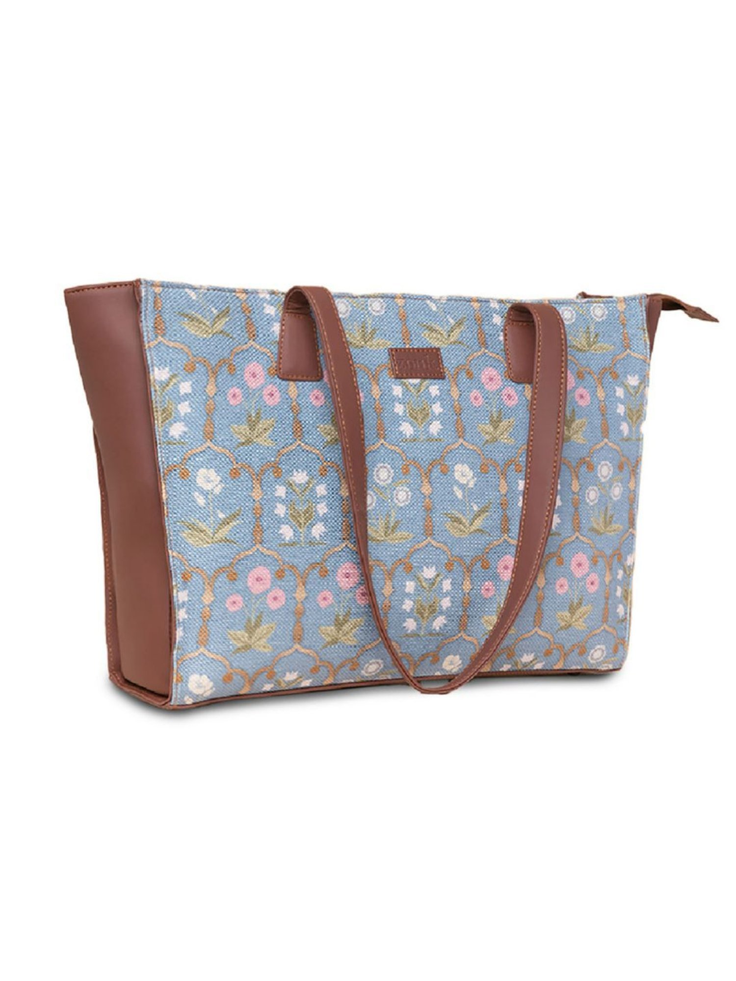 ZOUK Powerd Blue Printed Large Tote Bag