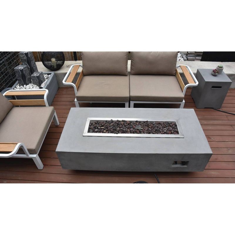 Granville 60" Natural Gas Fire Pit Outdoor Backyard Patio Heater - Elementi