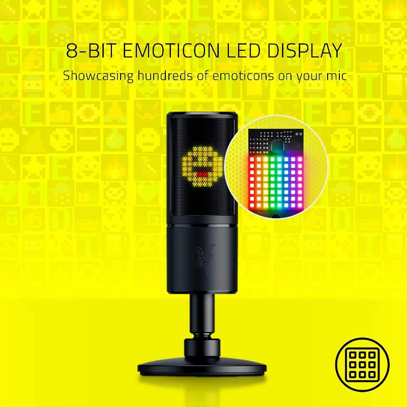 Razer Seiren Emote USB Microphone for Streaming - 8-bit Emoticon LED Display