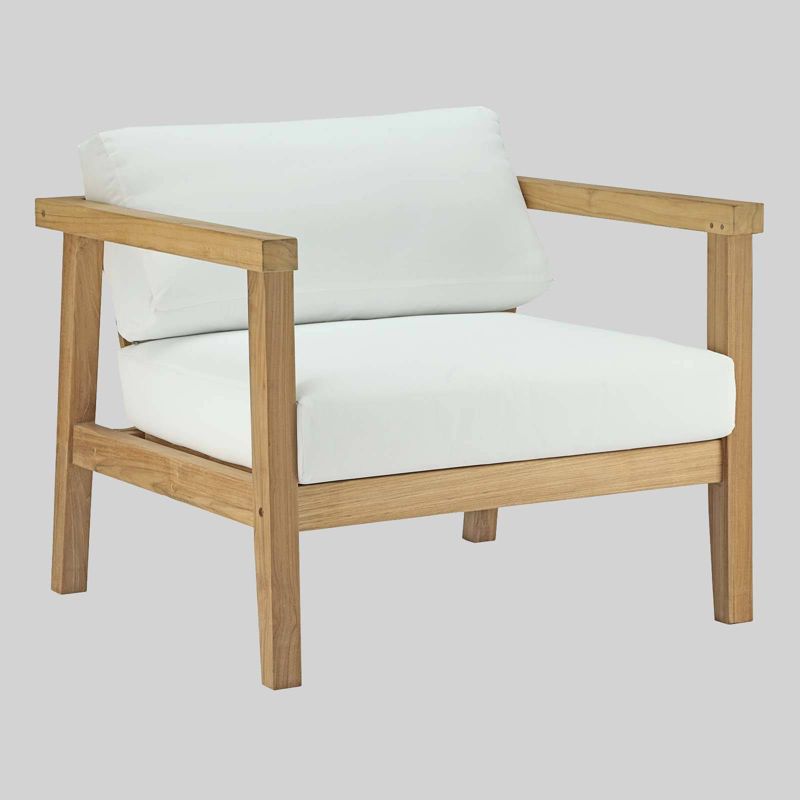 Bayport Teak Outdoor Patio Armchair - White - Modway