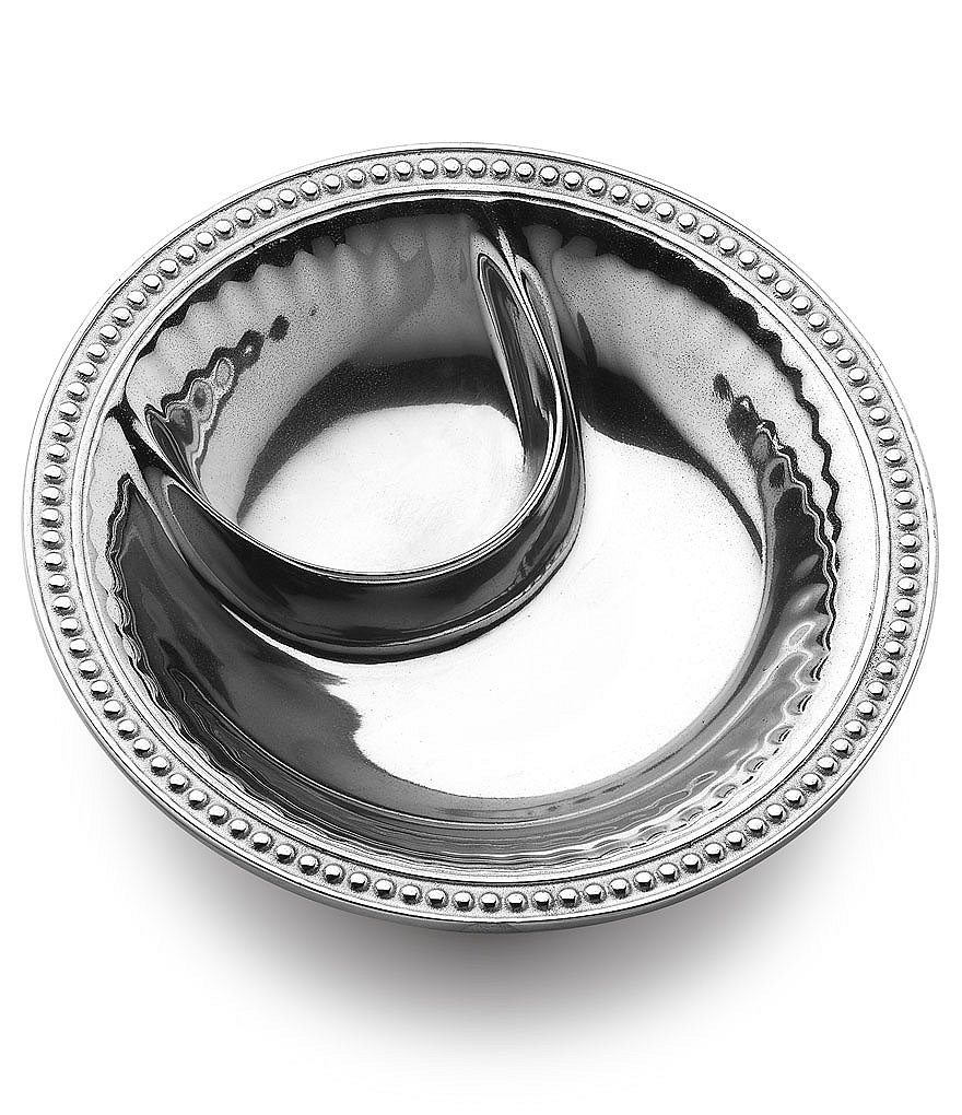Wilton Armetale Flutes & Pearls Small Chip & Dip Server