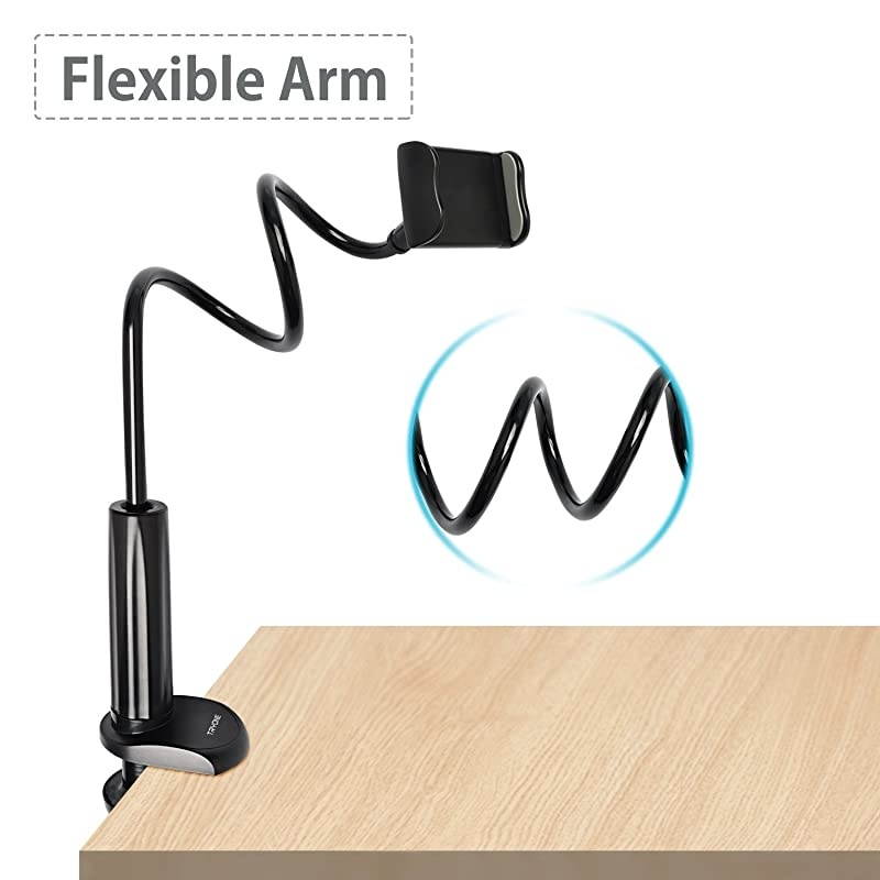 Gooseneck Phone Holder Flexible Long Arm Mount Stand Compatible with Smartphones Max Width 3in Overall Length 275inBlack