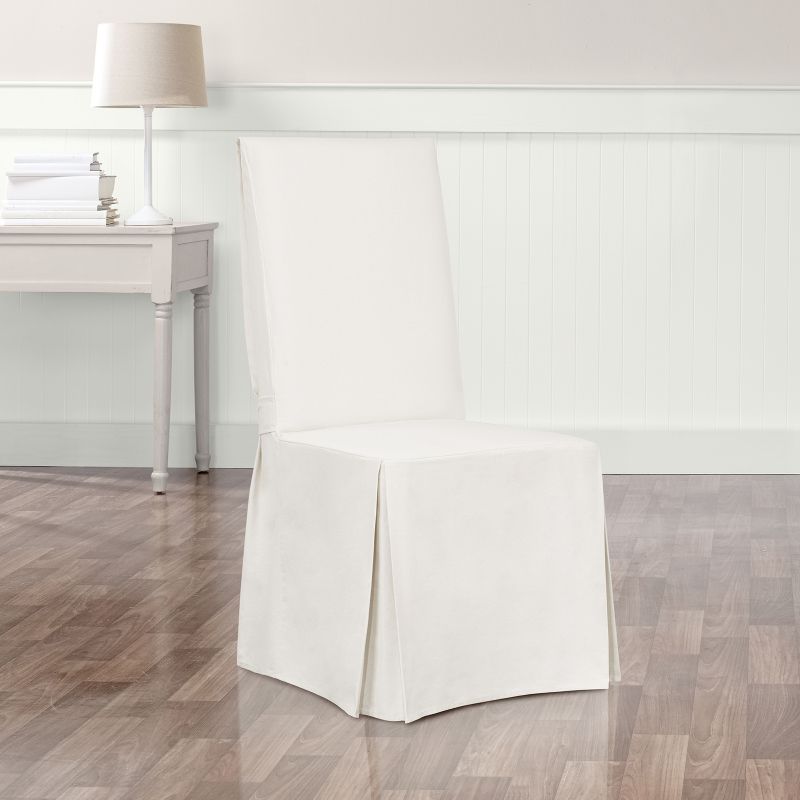 Essential Twill Dining Room Chair Slipcover White - Sure Fit