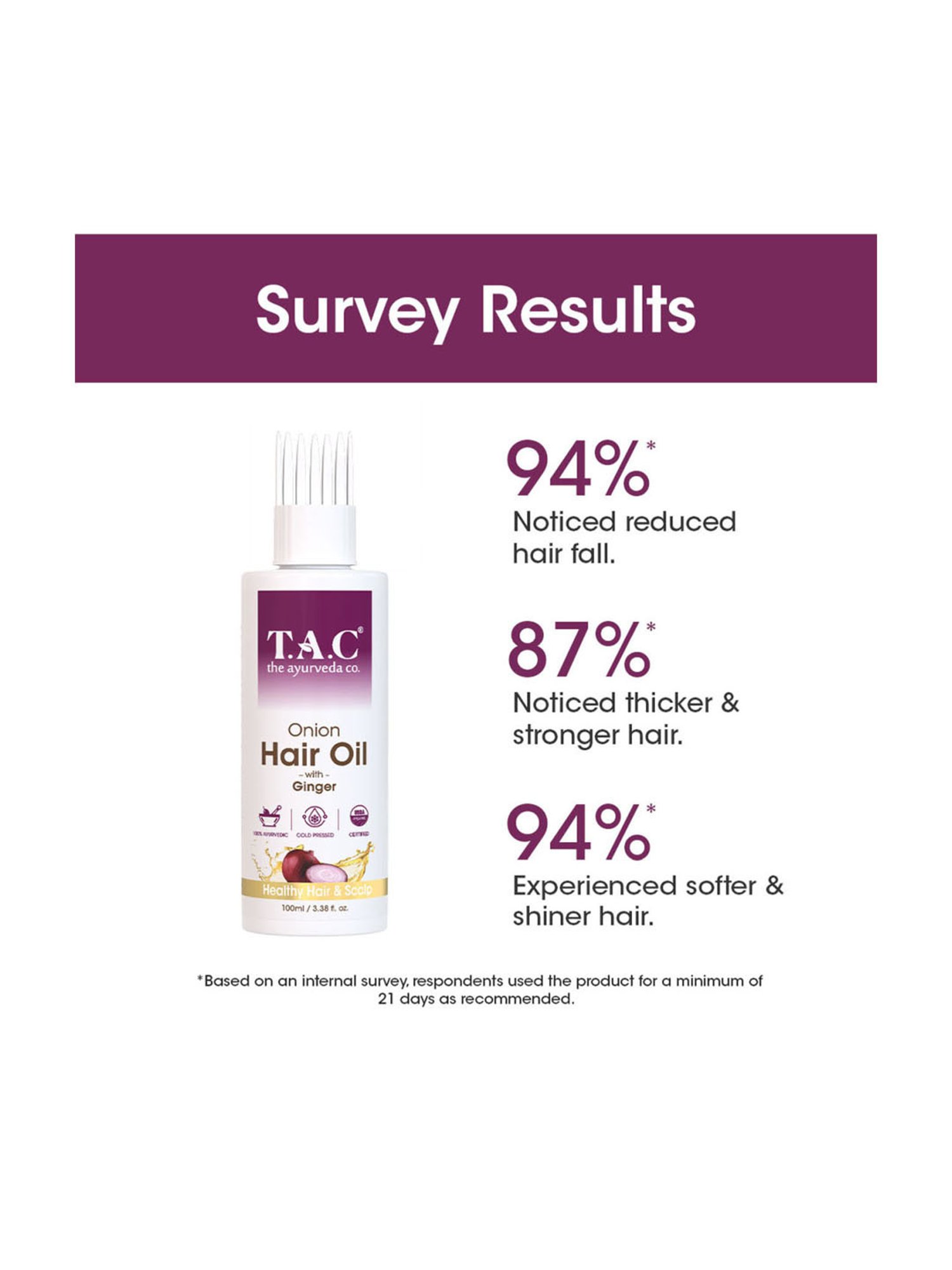 TAC - The Ayurveda Co. Onion Hair Oil with Ginger & Blackseed Extract - 100 ml