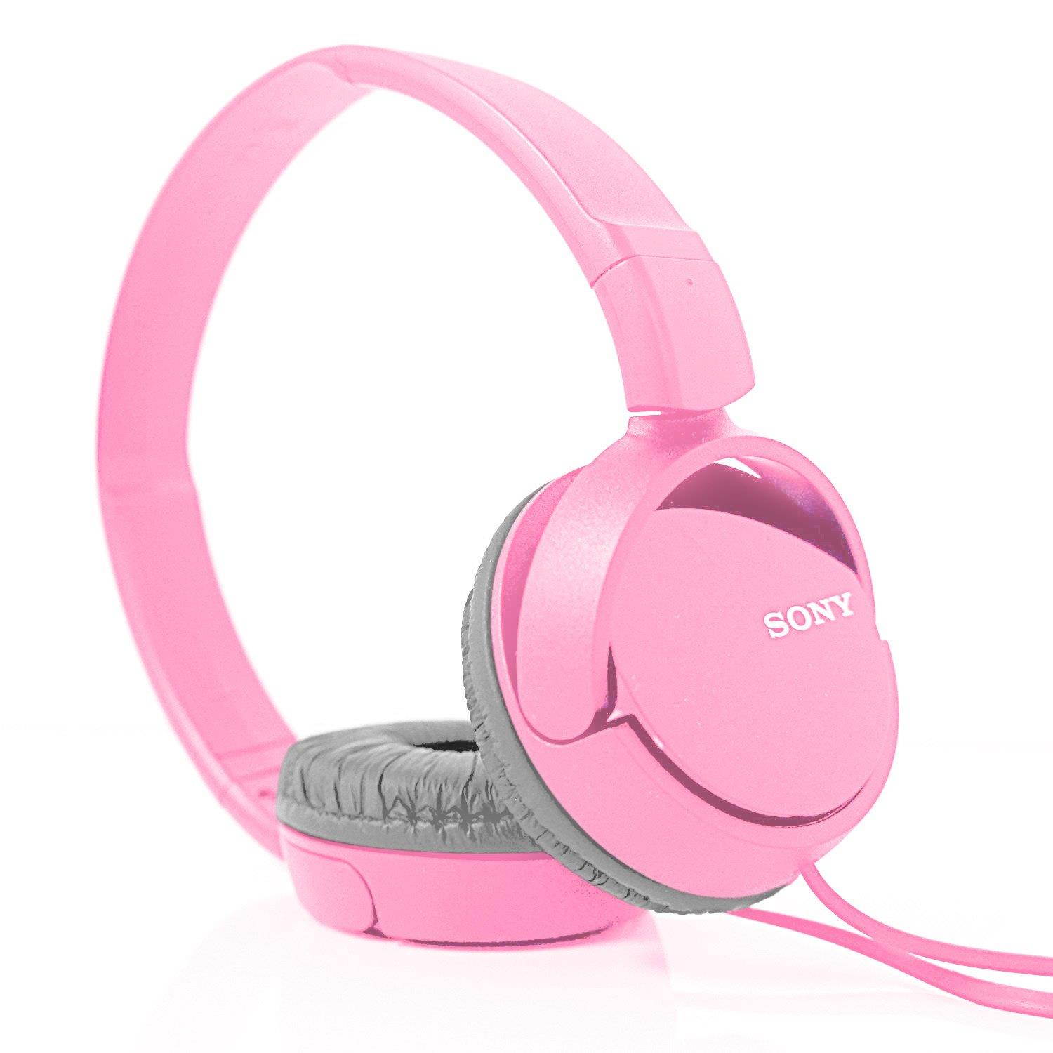 SONY Over Ear Best Stereo Extra Bass Portable Foldable Headphones Headset for Apple iPhone iPod/Samsung Galaxy/mp3 Player/3.5mm Jack Plug Cell Phone (Rose)