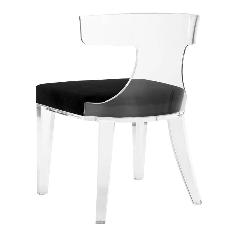Rhys Acrylic Dining Chair Black/Clear - Safavieh