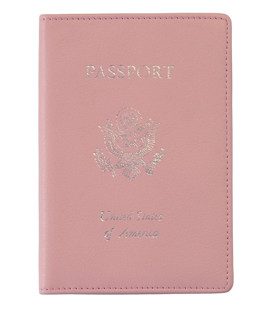ROYCE New York RFID Blocking Gold Lettered Passport Case