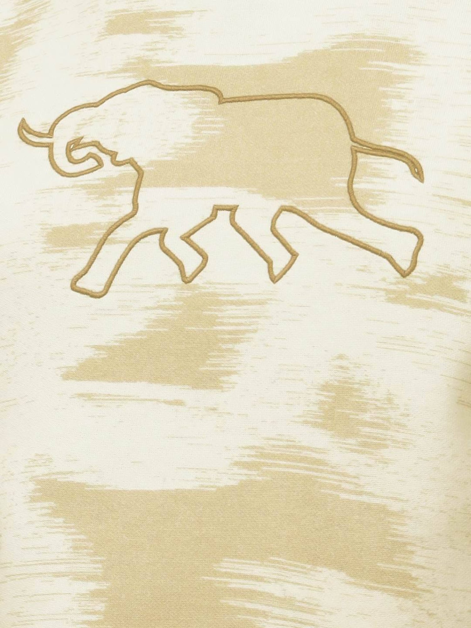 Andamen Khaki Cotton Regular Fit Printed T-Shirt