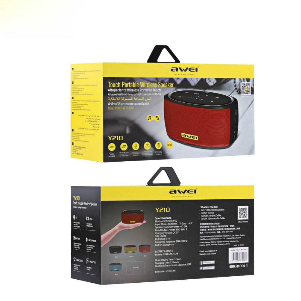 Awei NFC mini portable bluetooth speaker desktop wireless speaker with TF AUX usb connect two devices 2200mAh 6w