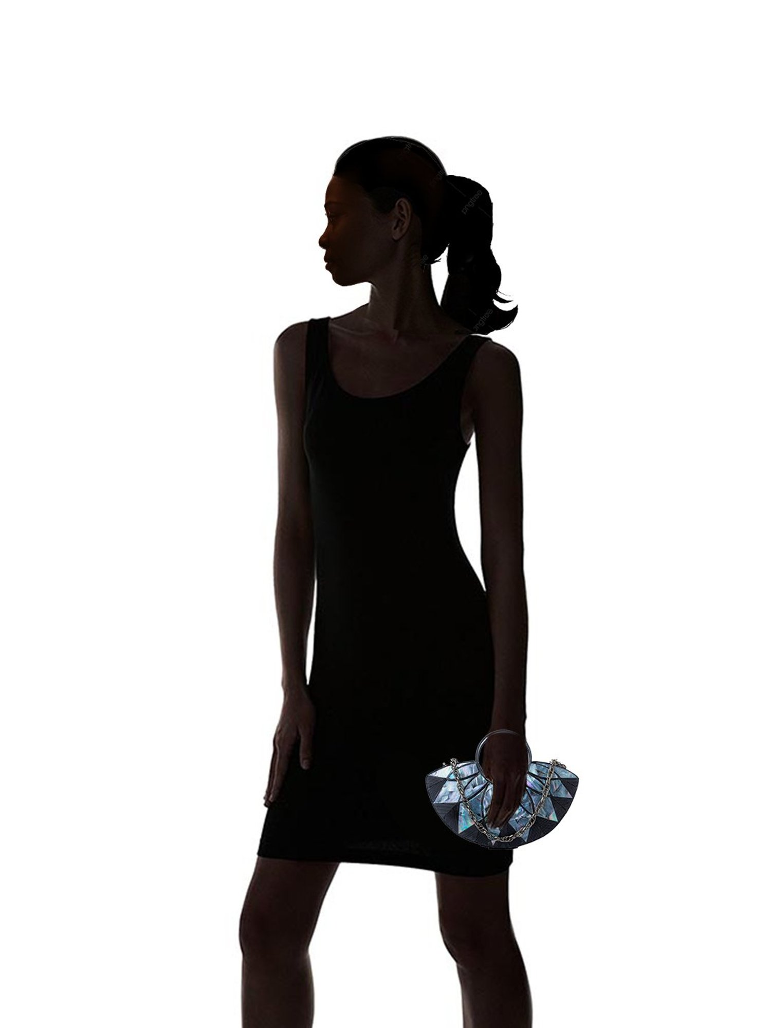 NR by Nidhi Rathi Black Metal Clutch