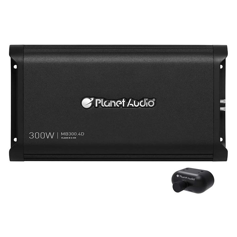 Planet Audio MB300.4D Mini Bang 4 Channel 1200 Watt Full Range Class D Power Car Amplifier with Remote (2 Pack)