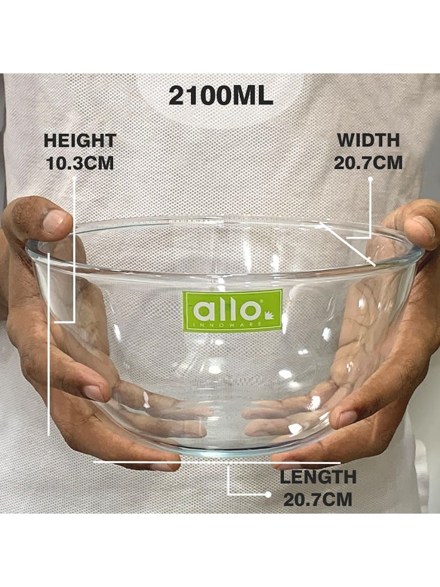 Borosilicate Glass Mixing & Serving Bowls, Oven & Microwave, Dishwasher and Freezer Safe Bowls
