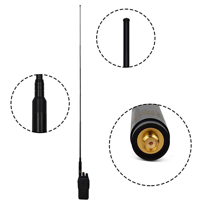 VHF UHF 144430MHz Ham Handheld Radio Retractable Telescopic Antenna SMA Female 43inch for KenwoodTYTBaofeng UV5R BF888s Wouxun TwoWay Radio