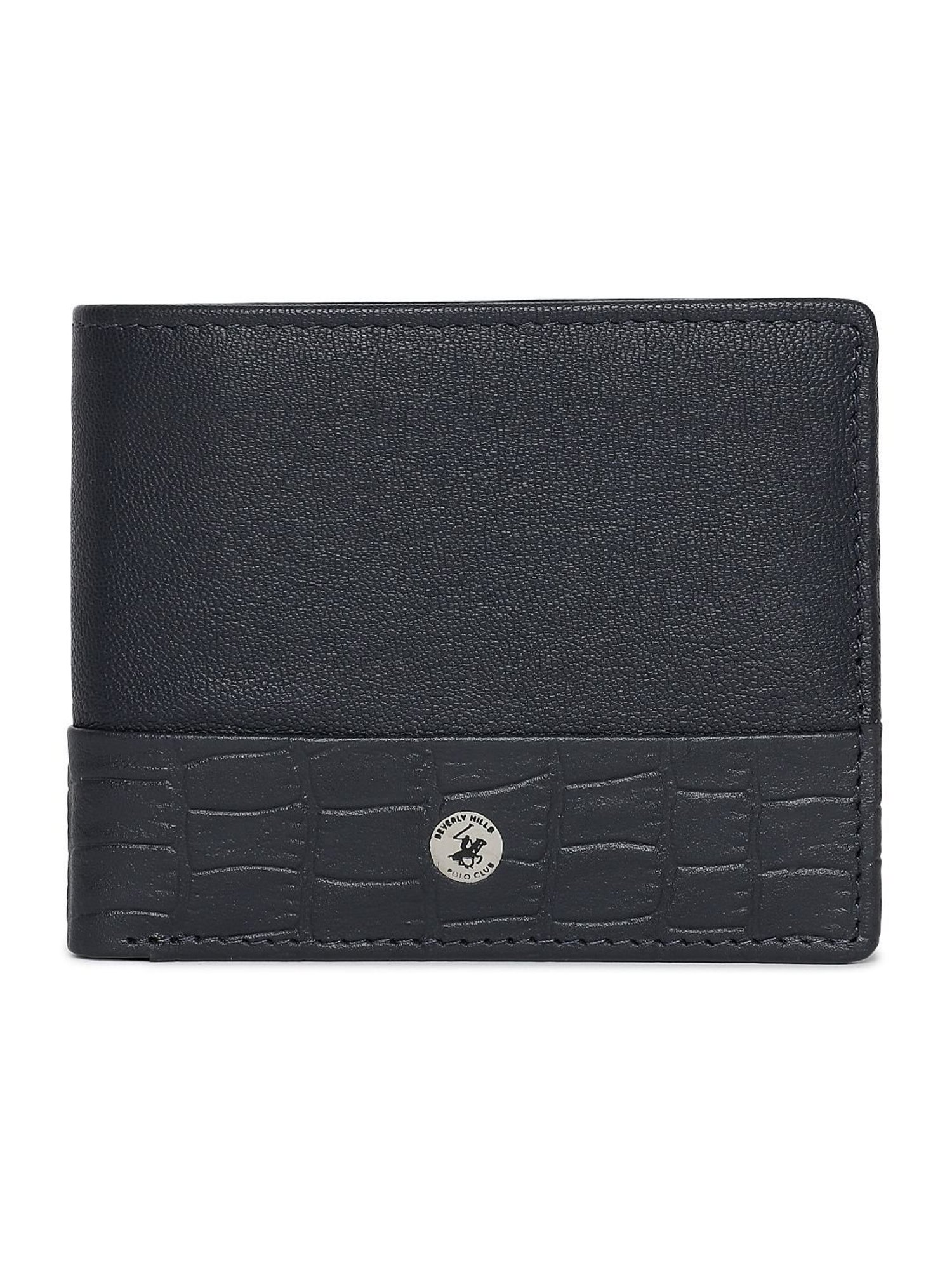 Beverly Hills Polo Club Navy Blue Animal Effect Bi-Fold Wallet for Men