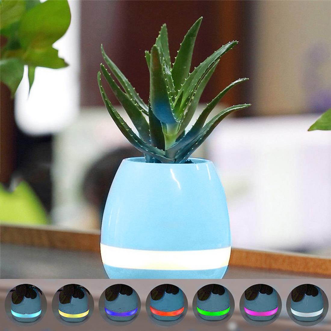 Flowerpot Bluetooth Speaker Night Light Smart Music Touch Control Wireless Speaker