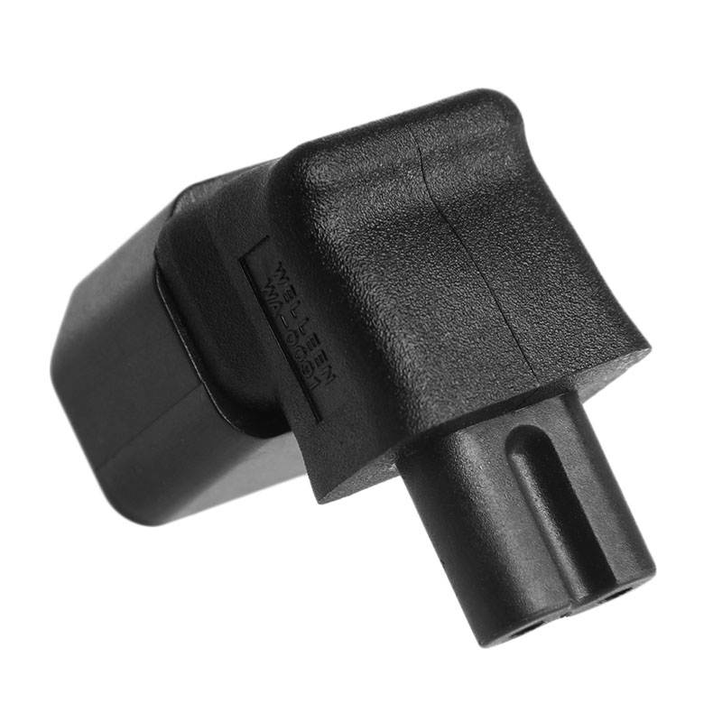 (2 Pack)IEC 320 C14 to C7 Right Angle AC Adapter, PDU UPS  IEC C14 3Pole Male to C7 (Figure 8) 90Degree AC converter, C14 to C7 Up Down Angle AC Adapter