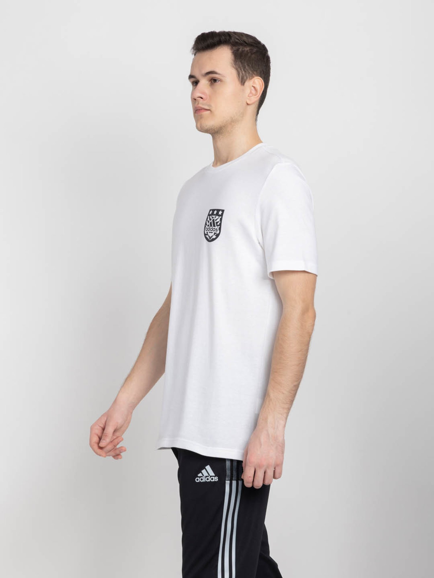 Adidas White Regular Fit Printed Sports T-Shirt