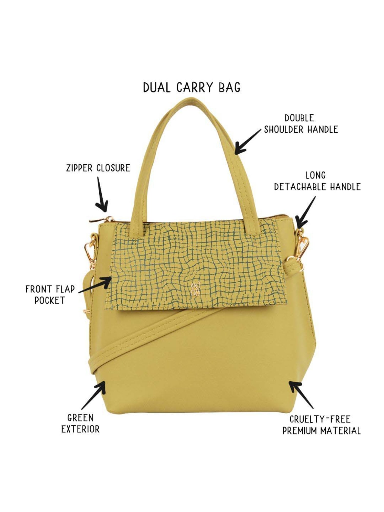 Baggit Leaf PVC Solid Tote Handbag