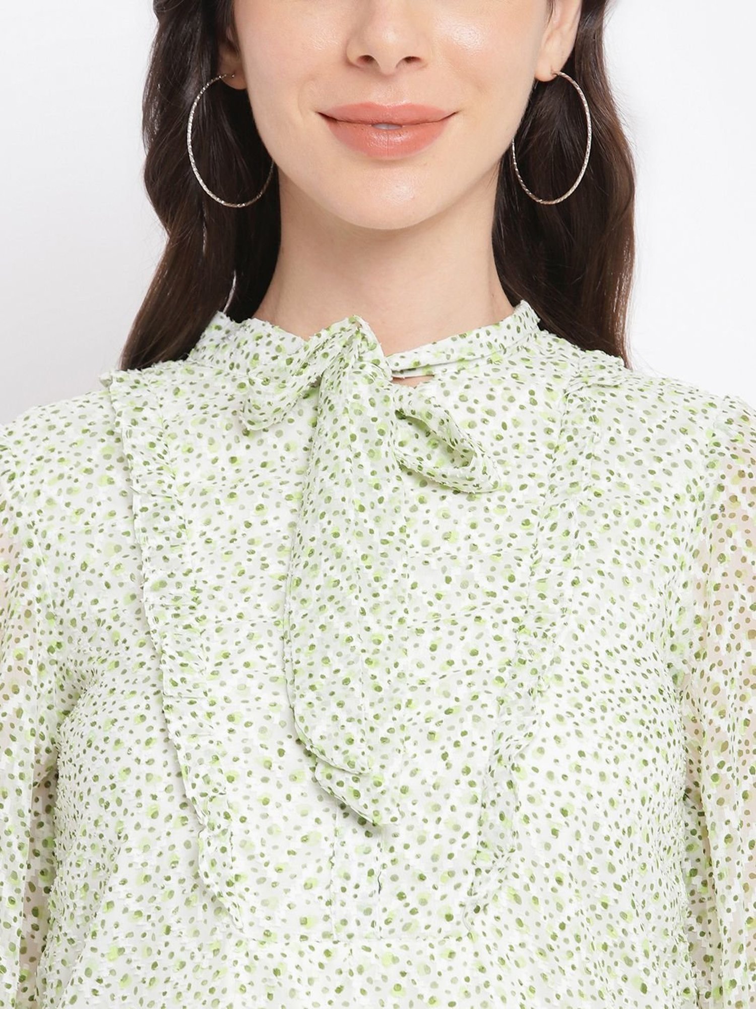 Latin Quarters Green Printed Top