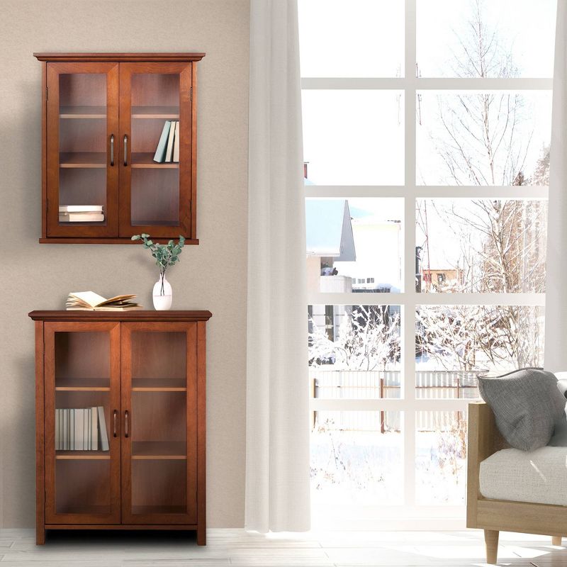 Avery Wall Cabinet Oil Oak Brown - Elegant Home Fashions