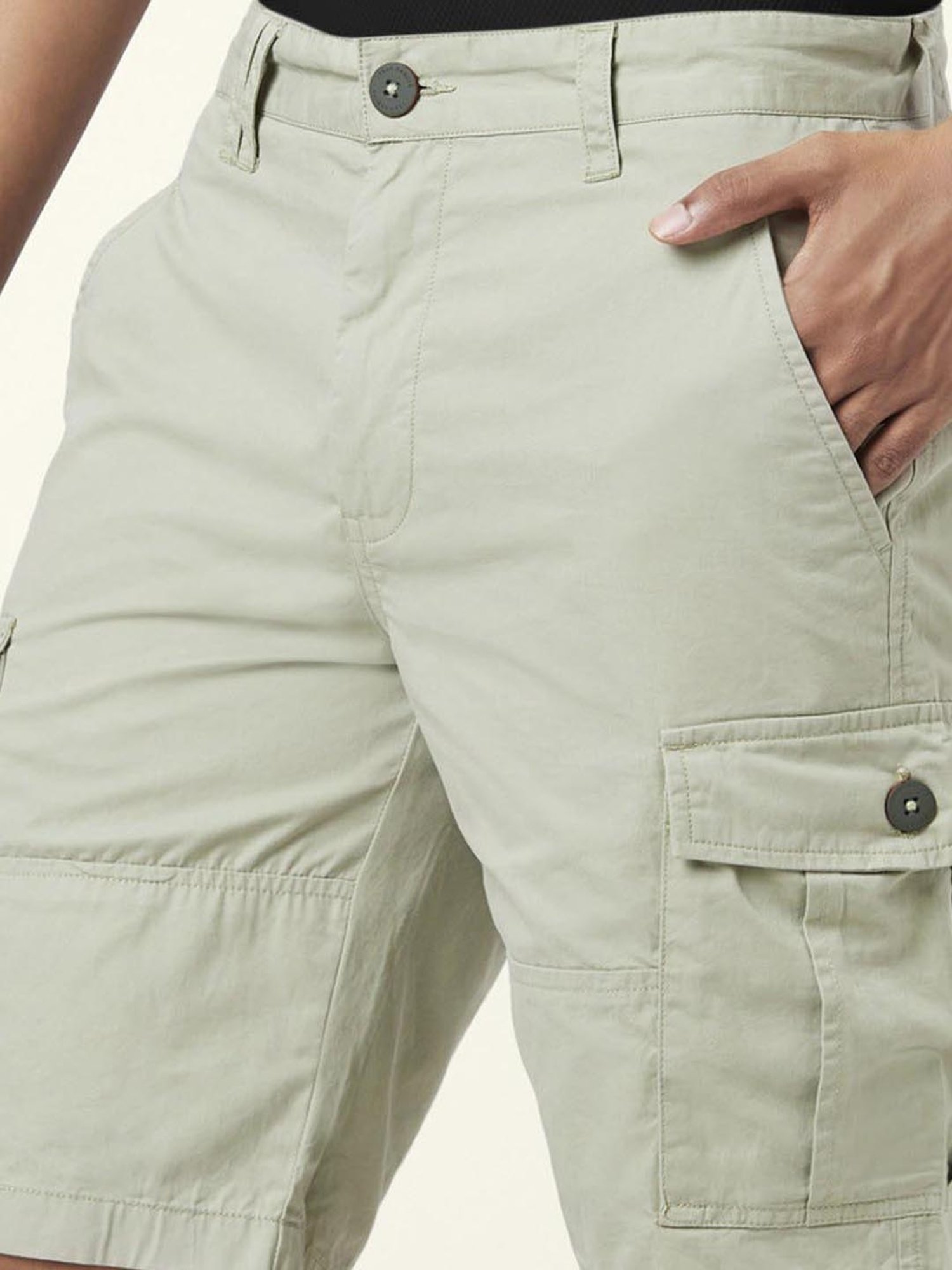 Urban Ranger By Pantaloons Pine Cotton Slim Fit Cargo Shorts