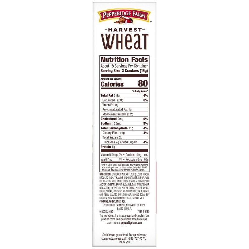 Pepperidge Farm Harvest Wheat Crackers, 10.25oz Box