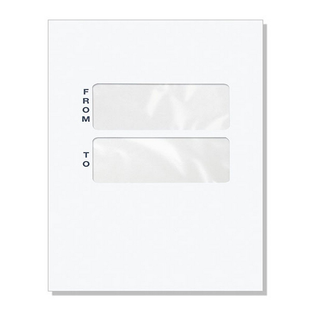 Blank Portrait Double Window Envelope, Moisture Seal, 9-1/2" x 12", Pack of 50