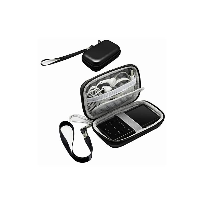 MP3&MP4 Player Carrying Bag Box Storage Case for SOULCKER/G.G.Martinsen/Grtdhx/iPod Nano/Sandisk Music Player/Sony NW-A45 /B Walkman, USB Cable, Earphones, Memory Cards, U Disk, Keys (Silver)