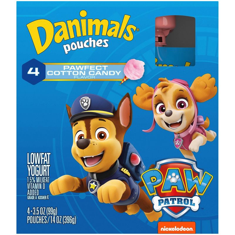 Dannon Danimals Squeezables Cotton Candy Kids' Yogurt - 4pk/3.5oz pouches