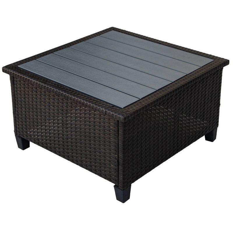 7pc Patio Rattan Wicker U-Shaped Sectional with Cushions & Pillows - Beige - Art Leon