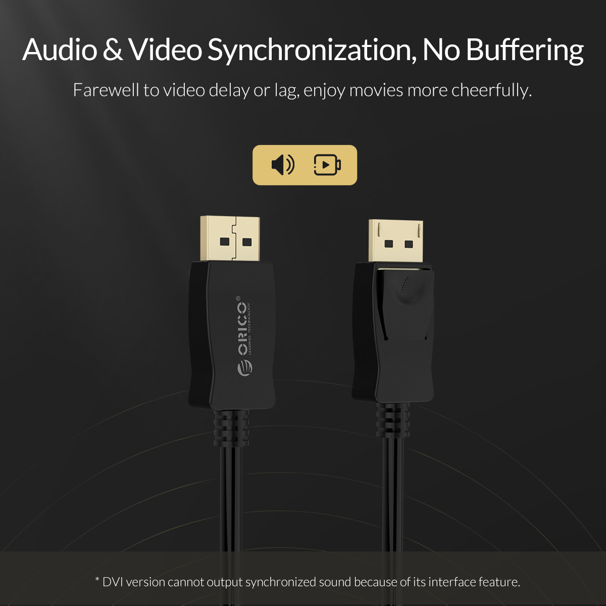 ORICO DisplayPort to HDMI Cable Male to Male DP to HDMI 4K Adapter for PC/Laptop/DVD