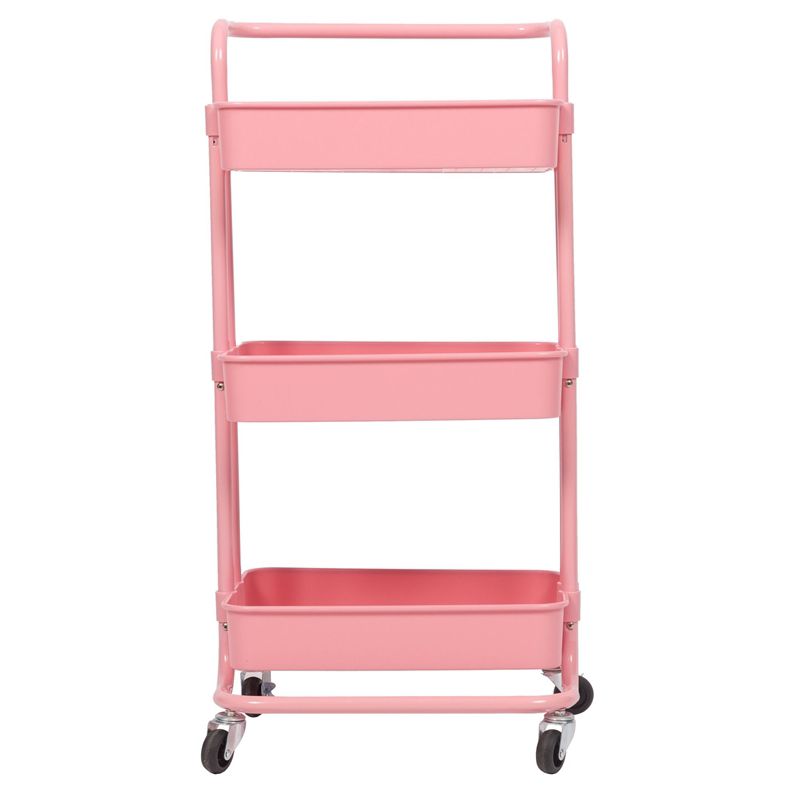 Pemberly Row 3 Tier Mobile Storage Caddy in Light Pink