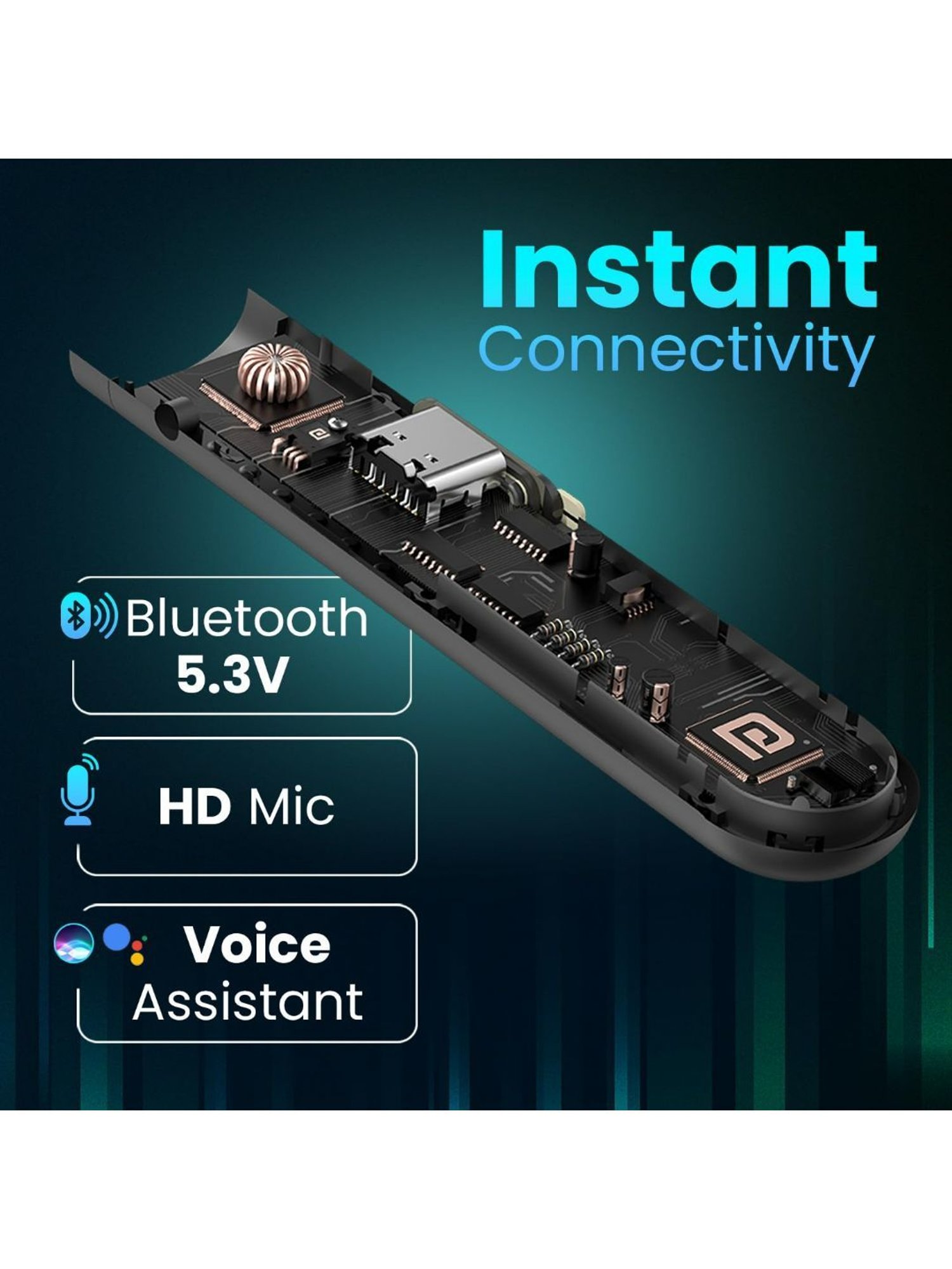 Portronics Harmonics X2 Bluetooth Neckband with Upto 40Hours Playtime, HD Mic (Black)