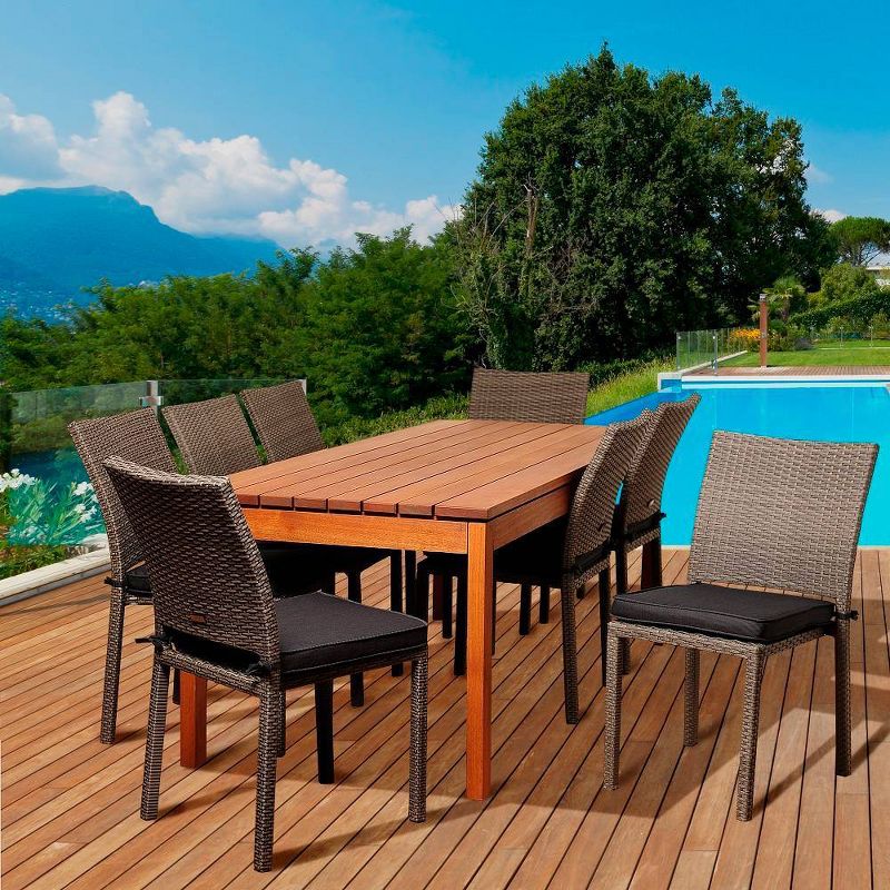 7pc Classic Outdoor Patio Dining Set Gray Wash - Saracina Home