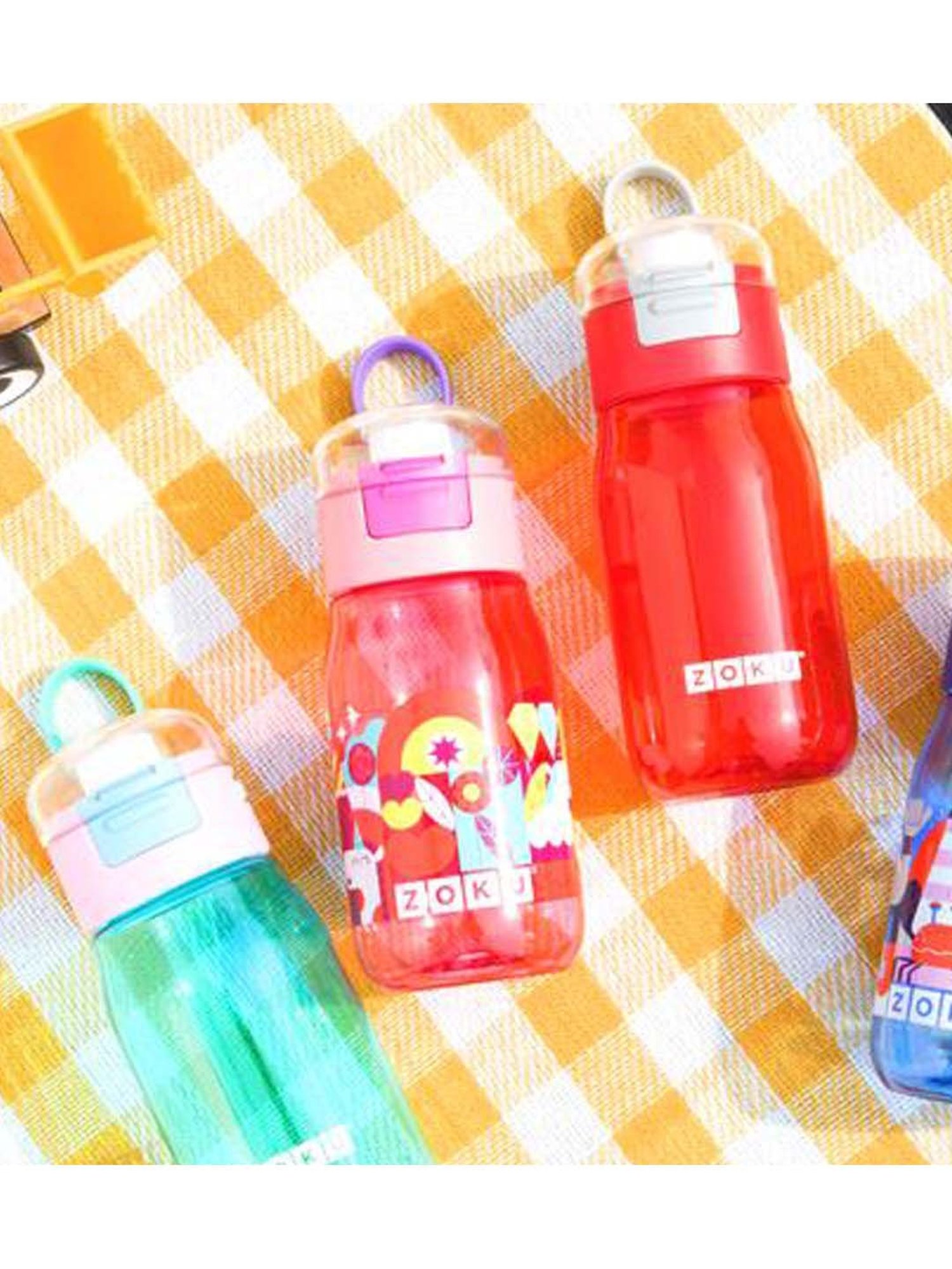 Zoku Red 475 ML Plastic Gulp Kids Bottle - Set of 1