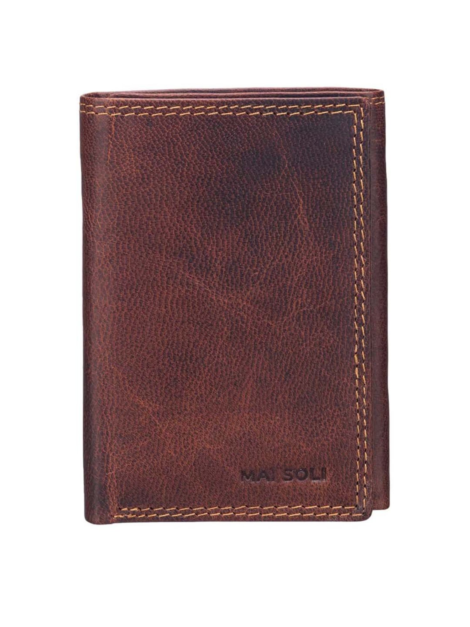 Mai Soli Genuine Leather Tri-Fold Wallet for Men